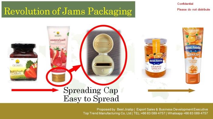 Jams in tube: A convenient solution for spreading food
